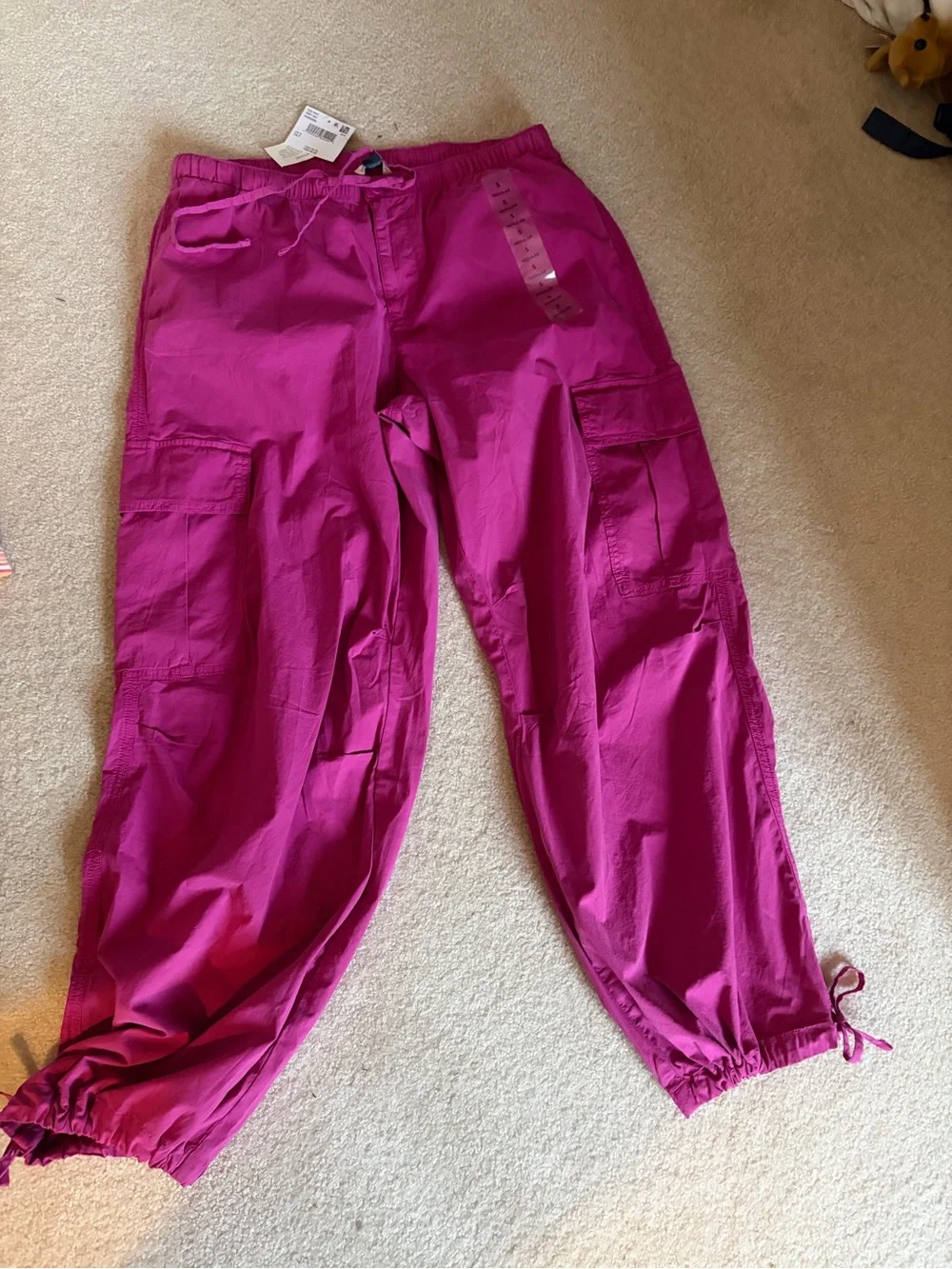 Womens Fuchsia Cargo Jogger Pants - Women’s Tube top